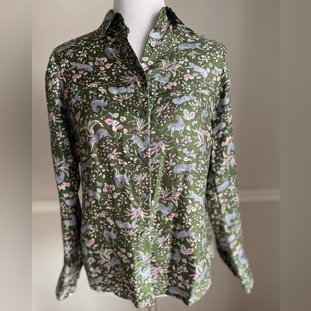 J Crew Collection 100% SILK shirt small